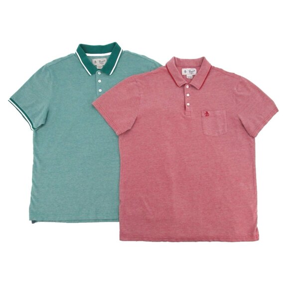 Lot of 2 Penguin by MunsingWear Men’s Polo Shirts XL Green Red Short Sleeve Y2K - Picture 2 of 16